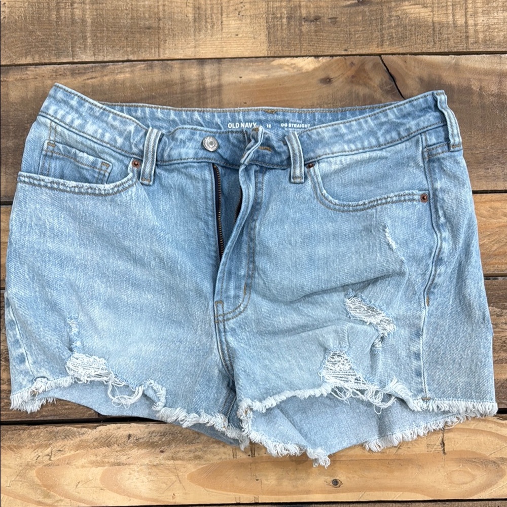 Old Navy Women's Distressed Light Blue Jean Shorts